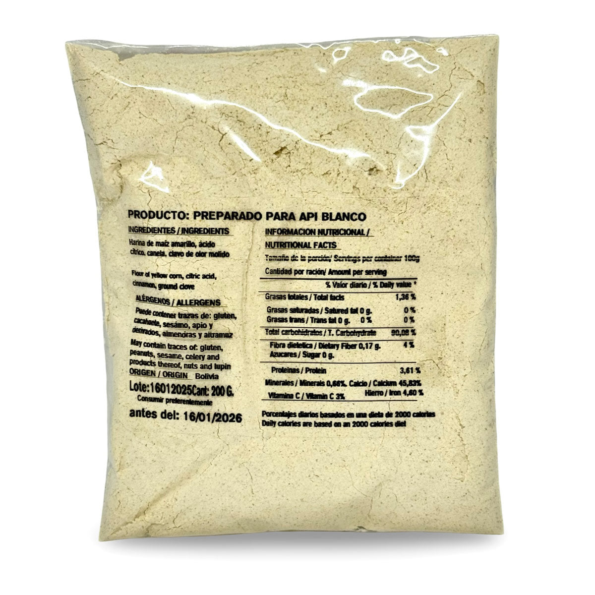 Api Blanco in einer Tüte Rückseite