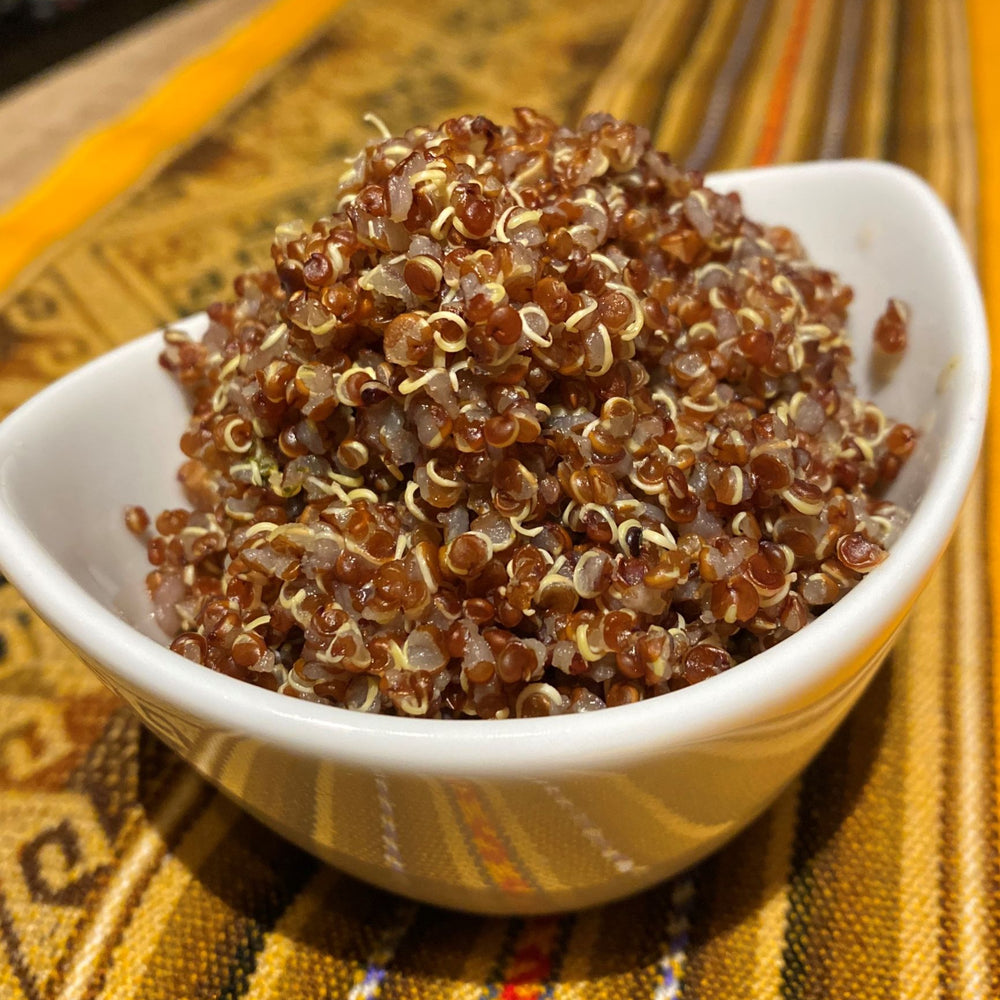
                      
                        Roter Quinoa gekocht
                      
                    